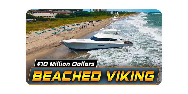 Viking yacht stranded ashore